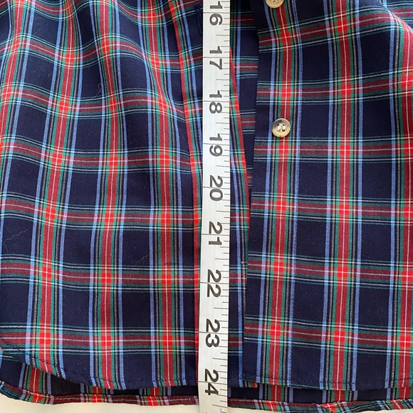 Woolrich Plaid Button Up Navy & Red Shirt sz 8 - Picture 2 of 7